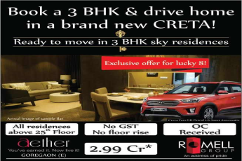 Drive home in a brand new Creta by booking 3 BHK at Romell Aether in Mumbai